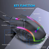 12800DPI Free Weight Macro RGB Gaming Mouse 12 Programmable Keys Game Mouse RGB Light Max to 6 levels For pc mac gun PUBG Laptop