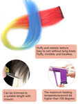 1PCS Colored Hair Extensions,Hanging Ear Dyed Gradient Hair Long Straihgt Hair One-Piece Invisible Rainbow Highlights Color