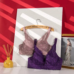 Plus Size Lace Bras for Women's Bralette Crop Top Underwear Female Sexy Lingerie Wide Shoulder Straps Underwired Push Up Bra