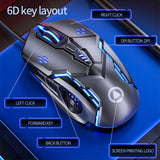 Ergonomic Wired Gaming Mouse RGB Mute Mause LED Backlit 3200dpi 6Button G5 USB Mechanical Mause For PC Laptop Computer Gamer