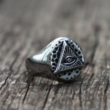 Fashion Vintage Illuminati Eye of Providence Bicycle Ring Men's Masonic Ring Punk Jewelry Wholesale