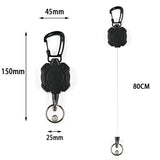 1Pcs Sporty Retractable Key Ring Anti-theft Metal Easy-to-pull Buckle Rope Elastic Keychain Anti Lost Yoyo Ski Pass ID Card