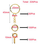 110/220pcs/Set Keychain Open Jump Rings Eye Pins Jewelry Making Accessories Kits for DIY Epoxy Resin Key Chain Key Ring Pendants