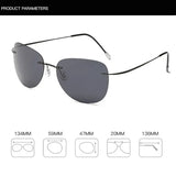 100% Titanium Polarized Sunglasses Super Light Brand Designer Polarization Sun Glasses Rimless Gafas Men Eyewear