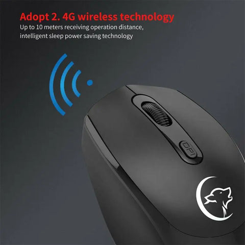 2.4G Wireless Mouse Metal Noiseless Silent Click Optical 2400dpi Mouse Rechargeable 2 Keys Gaming Mouse For Computer Laptop PC