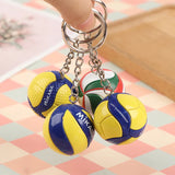 1xFashion PVC Volleyball Keychain Ornaments Business Volleyball Gifts Beach Ball Sport For Players Men Women Key Chain Gift