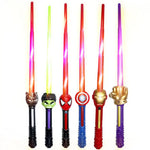 Disney Anime Hulk Spiderman Children's Fluorescent Stick Toy Glowing Flash Stick Ironman Telescopic Laser Sword Christmars Gifts