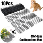 10Pcs 49x14cm Spiked Cat Repellent Mat Prickle Strips Anti Cat Net Garden Repellent Animal Scarer Keep Cat Dog Away Digging