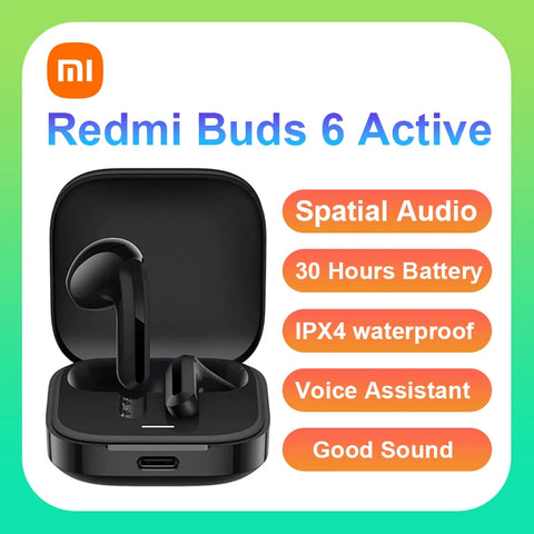 Xiaomi Redmi Buds 6 Active Bluetooth 5.4 Earphones Spatial Audio 30 Hours Battery Life Fashion Ture Wireless Headset with Mic