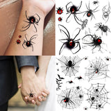 15 Sheets Totem Dragon Temporary Tattoos For Men Women Fake Scorpion Tribal Snake Tattoo Sticker Spider Web Black Tatoo Body Art