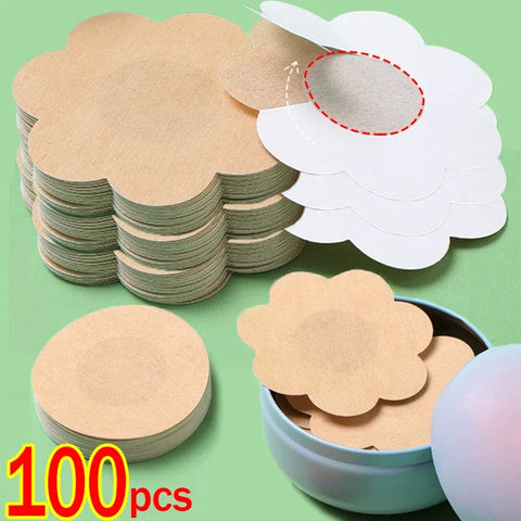 10/100pcs Women's Nipple Cover Stickers Sexy Invisible Breast Chest Lift Tape Self-Adhesive Disposable Bra Padding Accessories