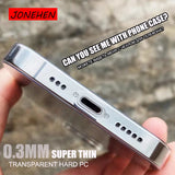 0.3MM Super Thin PC Light Crystal Clear Phone Case For iPhone 11 12 13 14 Plus 15 Pro Max Cases Transparent Cover Len Protection