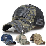 1PC Fashion Mens Cotton Baseball Cap USA Army American Flag Tactical Trucker Hats Mesh Hat Outdoor Sport