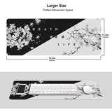 Black and White Cherry Blossom Mousepad Custom Home Computer Keyboard Pad Desk Mat Laptop Soft Anti-slip Table Mat XXL Mouse pad