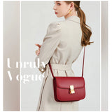 Women's Bag Lady Luxury Box Bag Retro Tofu Small Square Shoulder Bag Messenger Female Split Leather Flap Handbag 2024