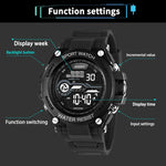 YIKAZE Men's Sports Watch Waterproof Man Sport Watches Multifuction LED Digital Military Watch Alarm Clock Electronic Wristwatch