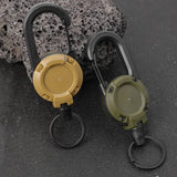 1/2pcs Steel Wire Rope Retractable Pull Reel Carabiner Key Chains Buckle Spring Key Holder Outdoor Sporty Keychain Multiple Tool