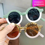 1pc Kids Sunglasses Girls Boy Children Sun Glasses Retro Round Leopard Print Eyeglasses Cute Baby Shades Outdoor Eyewears