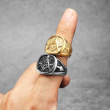 Luxury Masonic Men Rings Stainless Steel Women Jewelry Vintage Punk Rock Cool Stuff Fashion Accessories Halloween Gift Wholesale