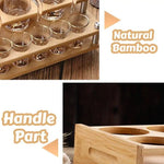 Wooden Cup Holder Bar Accessories Cup Storage Holder Serving Tray With Wood Serving Tray Base Crystal Glass for Cabinet Party