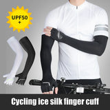 1Pair Summer UV Sun Protection Arm Cover for Men & Women, UPF 50 Ice Silk Compression Cooling Long Sleeves Gloves Outdoor Sport