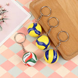 1xFashion PVC Volleyball Keychain Ornaments Business Volleyball Gifts Beach Ball Sport For Players Men Women Key Chain Gift