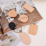 1/5 Pieces Round Heart Wood Keychain Blanks DIY Painting Wooden Key Chain Blanks Unfinished Wooden Key Ring Key Tag Gifts