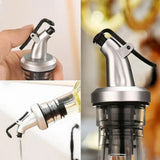 1pc Bottle Stopper Stainless Steel Wine Olive Oil Pourer Dispenser Leak-proof Bottle Pourer Cap Spout Stopper Bar Kitchen Tools