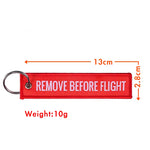 1 PC Wholesale Aviation Keychain Remove Before Flight Both Sides Embroidery Car Key Accessories Backpack Pendant Chain