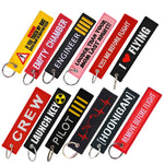 1 PC Wholesale Aviation Keychain Remove Before Flight Both Sides Embroidery Car Key Accessories Backpack Pendant Chain