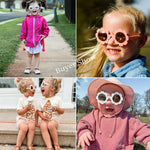 2-10 Years Children Sunglasses Sun Flower Round Cute Kids Sun Glasses for Boys Girls UV400 Protection Baby Lovely Candy Eyeglass