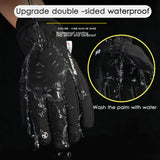 Men Winter Waterproof Cycling Gloves Outdoor Sports Running Motorcycle Ski Touch Screen Fleece Gloves Non-slip Warm Full Fingers