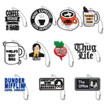 1PCS Keychain Office Series Coffees Cup Working Card Keyring Car Key Souvenir Accessories Kids Birthday Party Free Key Gifts