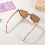 2-8 Years New Kids Cartoon Heart Love Sunglasses Girls Boy Children Outdoor Round UV400 Sun Glasses Baby Cute Pink Candy Eyewear