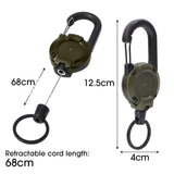 1/2pcs Steel Wire Rope Retractable Pull Reel Carabiner Key Chains Buckle Spring Key Holder Outdoor Sporty Keychain Multiple Tool