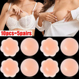 2/10pcs Reusable Silicone Nipple Cover Bra Sticker Breast Petal Strapless Lift Up Bra Invisible Boob Tape Pads Chest Pasties