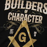 Freemason Builders of Character Square and Compass Masonic Essential Hipster Polyester TShirts  Men Graphic Tops T Shirt O Neck