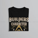 Freemason Builders of Character Square and Compass Masonic Essential Hipster Polyester TShirts  Men Graphic Tops T Shirt O Neck