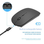 Rechargeable Wireless Mouse 2.4G Mouse Mini USB Gaming Mouse Computer Silent Optical Mice Ergonomic Mouse for Laptop PC Macbook