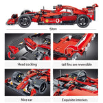 1200pcs High-Tech Formula Cars 023005 Red F1 Building Blocks Sports Racing Cars Super Model Kits Bricks Toys for Kids Boys Gifts