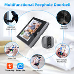 Wsdcam WiFi 4.3 Inch LCD Peephole Camera Night Vision Door Bell Smart PIR Recording Peephole Doorbell 137° Wide Angle