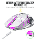 Wireless Gaming Mouse 2400 DPI Rechargeable Adjustable 7 Color Backlight Breathing Gamer Mouse Game Mice for PC Laptop