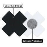 10/40pcs Black Women Cross Shape Self-Adhesive Disposable Satin Nipple Cover Breast Pasties Stickers for Strapless Clothes