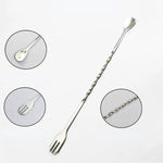 1/2Pc Stainless Steel Cocktail Muddler with Bar Mixing Spoon Cocktail Muddler Bartender Spoon Long Drink Stirrer Bar Accessories