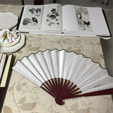 10/13 Inch Folding Fan Hand Silk Cloth DIY Chinese Folding Fan Wooden Bamboo Antiquity Fold Fans DIY Calligraphy Painting Decor