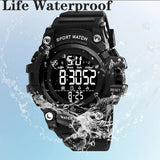 YIKAZE Sport Men's Watch Multifunction Military Men Watch Alarm Clock Big Dial Digital watches Waterproof Electronic Wristwatch