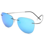 100% Titanium Polarized Sunglasses Super Light Brand Designer Polarization Sun Glasses Rimless Gafas Men Eyewear