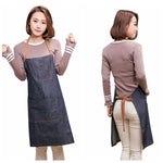 1Pcs Halter Neck Denim Apron With Pockets Perfessional Kitchen Apron Soft Wear-Resistant Workwear for Waiter Apron Nail Salon