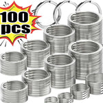 20/100Pcs Stainless Steel Key Rings Round Flat Line Split Rings Keyring for Jewelry Making Keychain DIY Findings