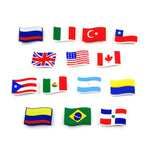 1/30PCS National Flag Shoe Charms Australia USA Brazil Flag Shoe Accessories fit Clog Buckle Shoe Decoration Tote Bag Pendant